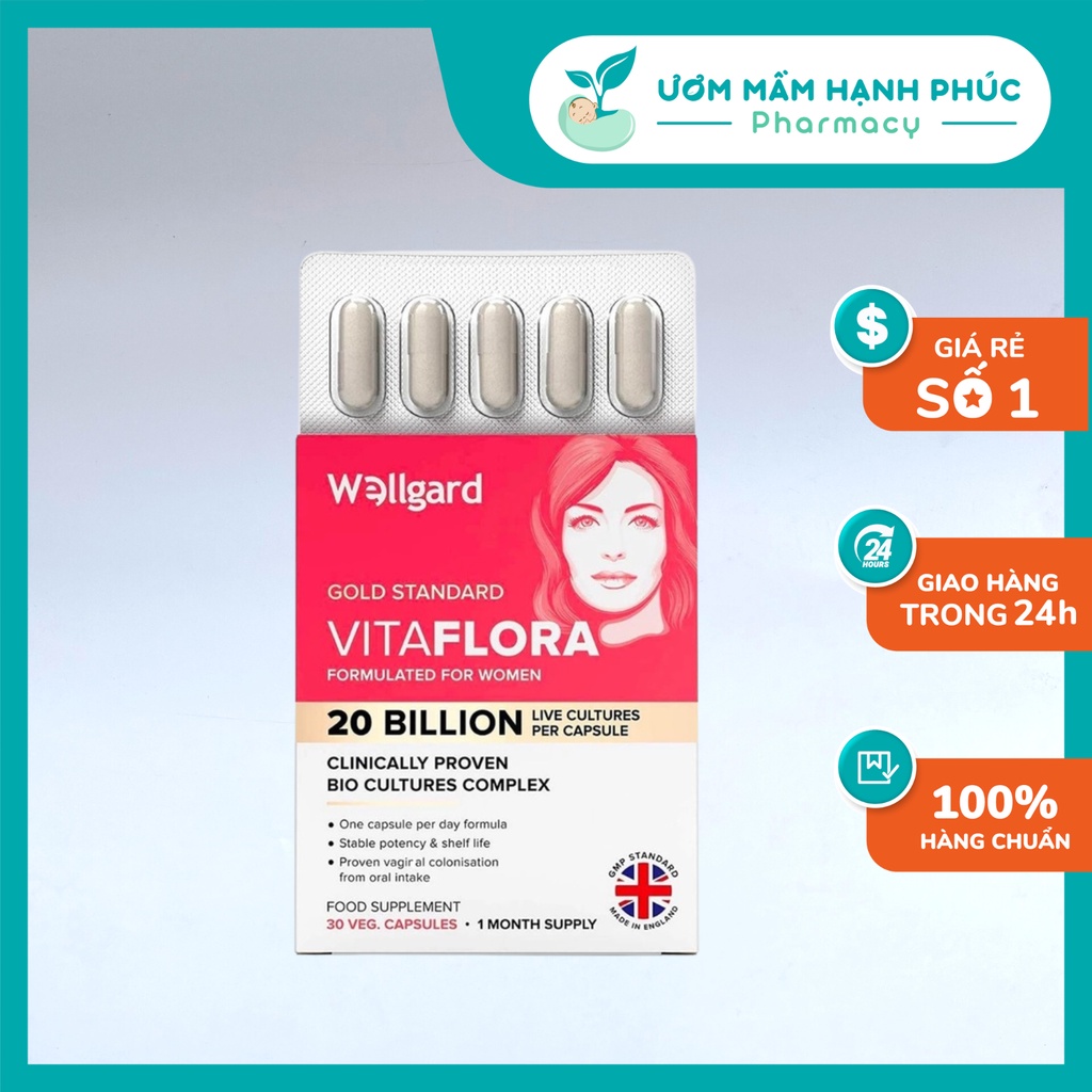 Men vi sinh phụ khoa Vitaflora Wellgard 20 tỷ lợi khuẩn