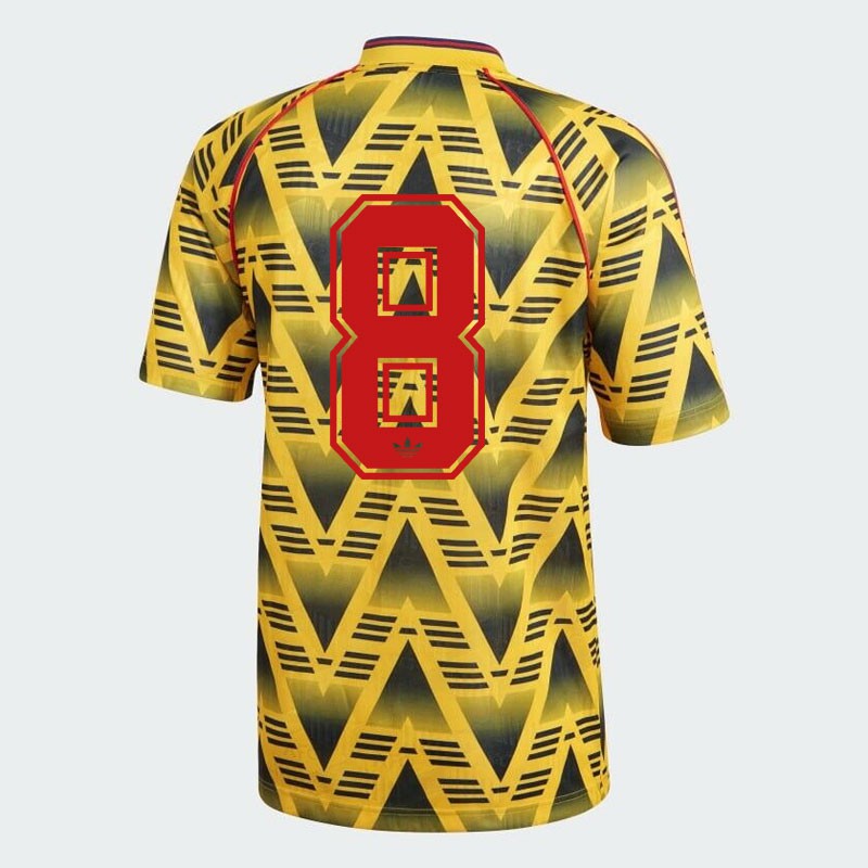 Áo Thun Bóng Đá Số 8 1991-93 Arsenal Phong Cách Retro Dễ Thương