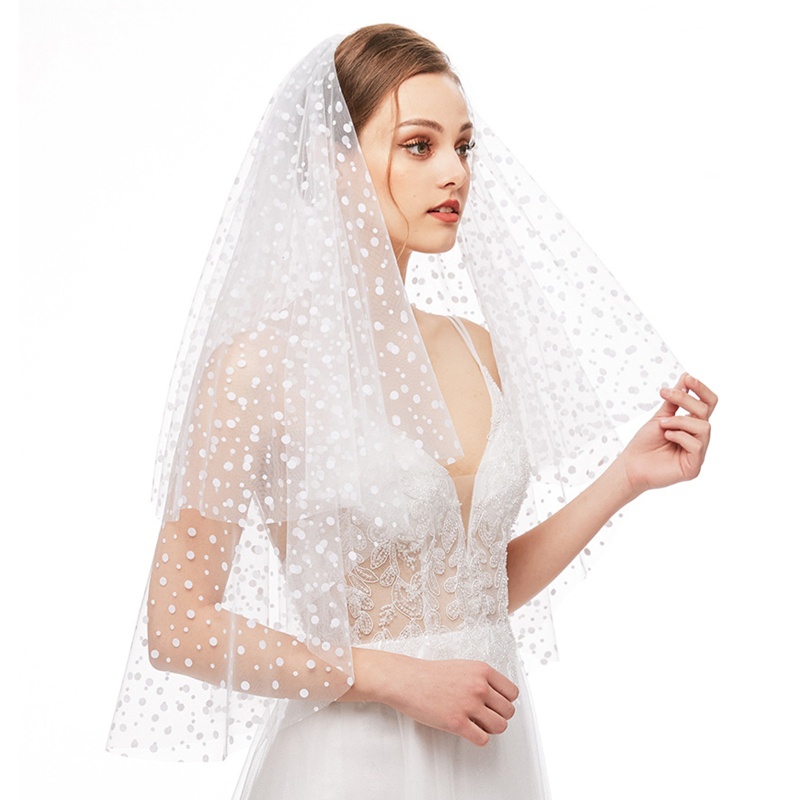 Mạng Che Mặt 2 Tầng Bằng Vải Tuyn Kèm Lược Cho Cô Dâu