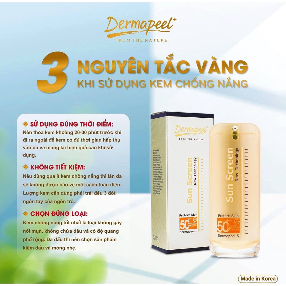 KEM CHỐNG NẮNG CAO CẤP DERMAPEEL+ 4IN1 SUN SCREEN SPF50+ - DƯỠNG DA HÀN QUỐC