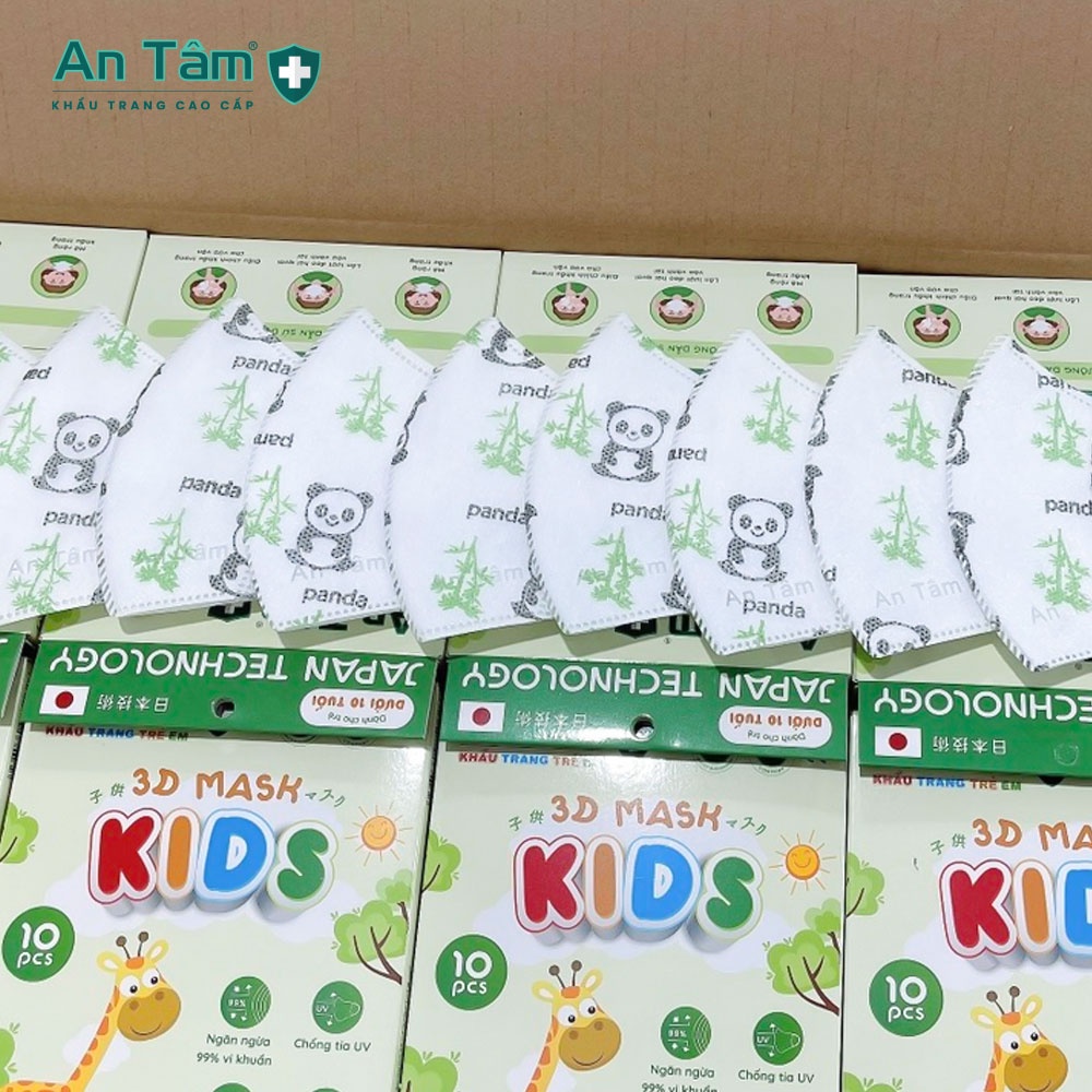 Combo 3 hộp khẩu trang y tế cho bé 5D 3 lớp Vải Không Dệt &amp; Giấy Kháng Khuẩn - Chính Hãng AN TÂM - Hộp 10 cái