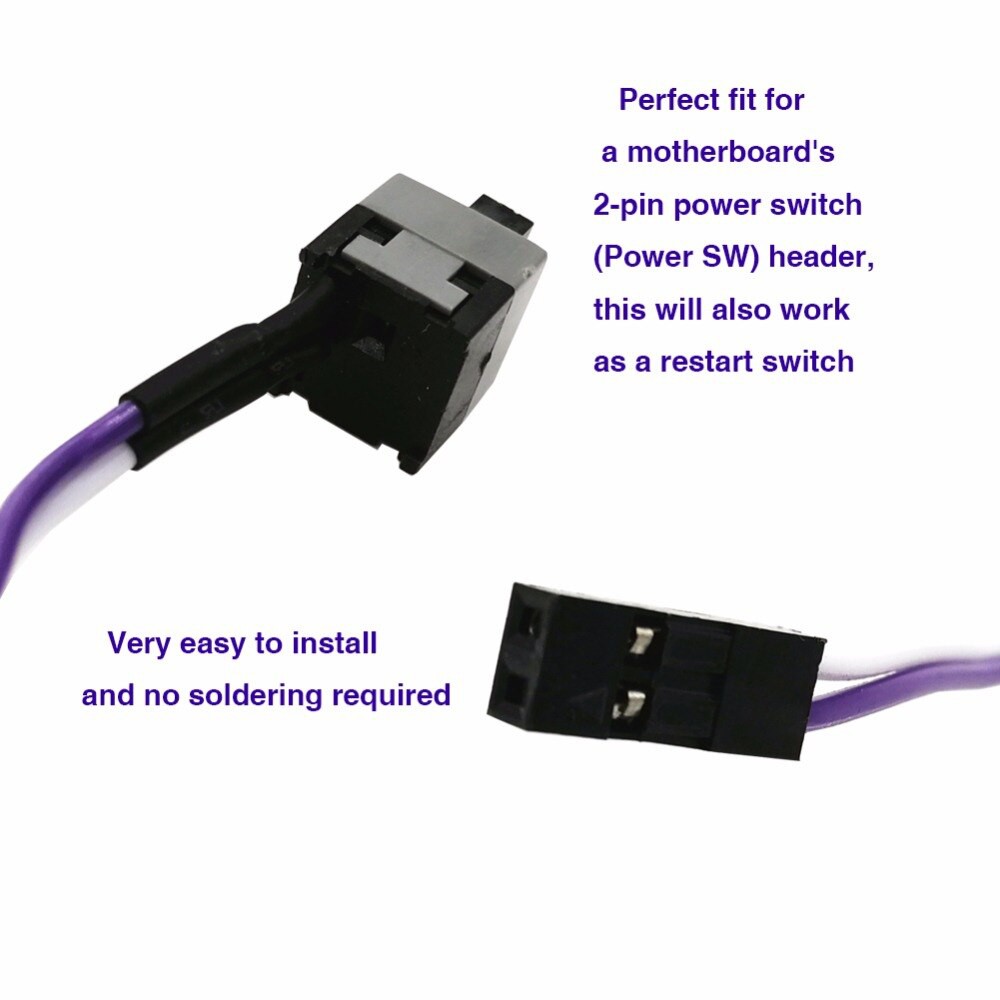 Nút nguồn máy tính gắn ngoài, bật tắt Power cho PC dài 50cm cắm main