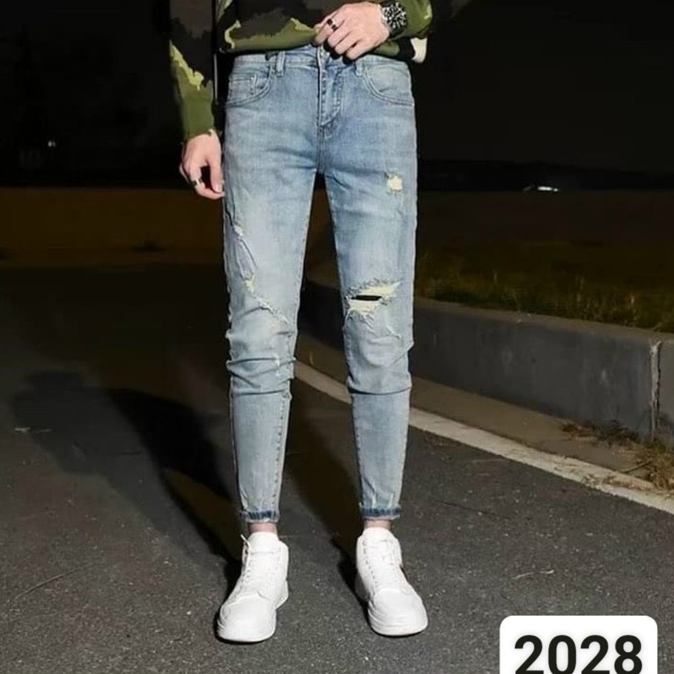 [FREESHIP] Quần Jean Nam Cao Cấp Co Dãn ms2028 Rách Kiểu Hàn Quốc_fashionneww