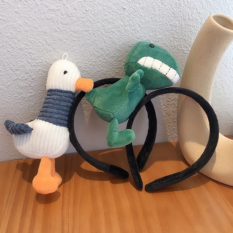 INS dễ thương hoạt hình động vật vui nhộn băng đô nam và nữ khủng long nhỏ vịt nhỏ thiết kế mô hình cá vàng