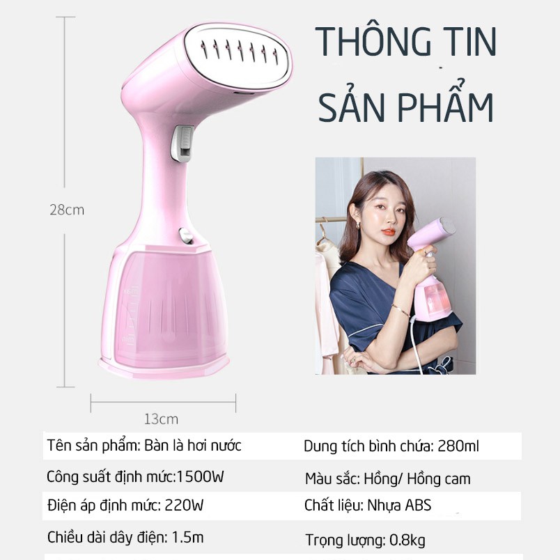 Bàn Ủi Hơi Nước Cầm Tay Changhong Bàn Là Hơi Nước Công Suất 1500W Dung Tích 280ml Nhỏ Gọn, Tiện Lợi