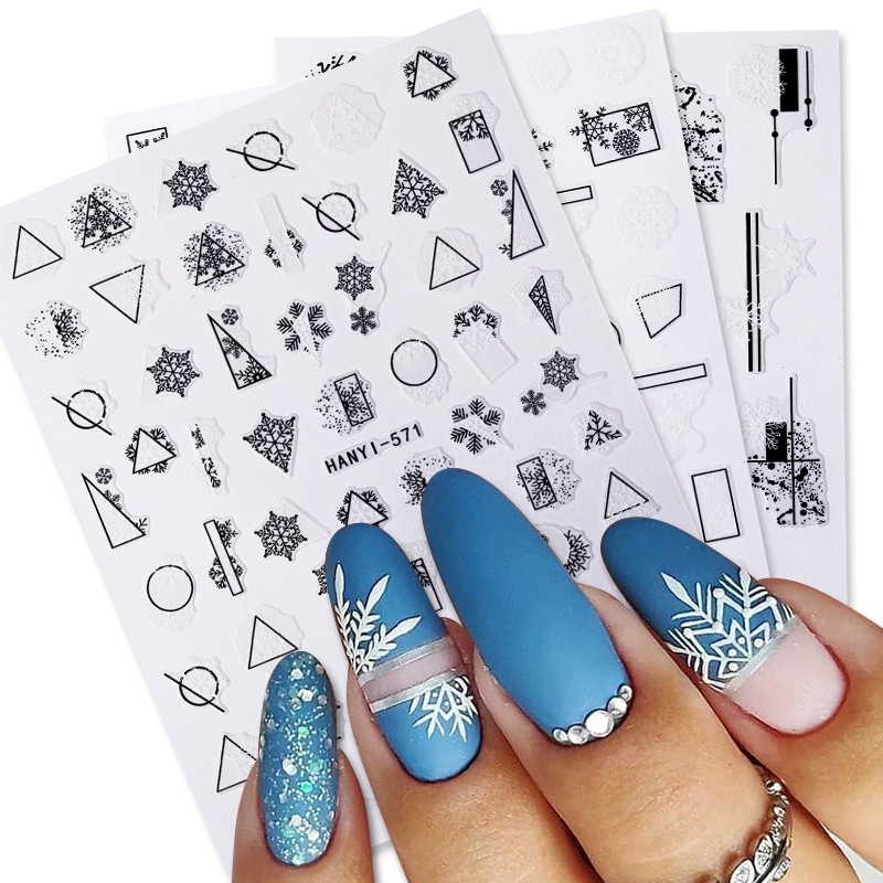 UR SUGAR Miếng dán họa tiết Giáng Sinh 3D trang trí móng tay DIY