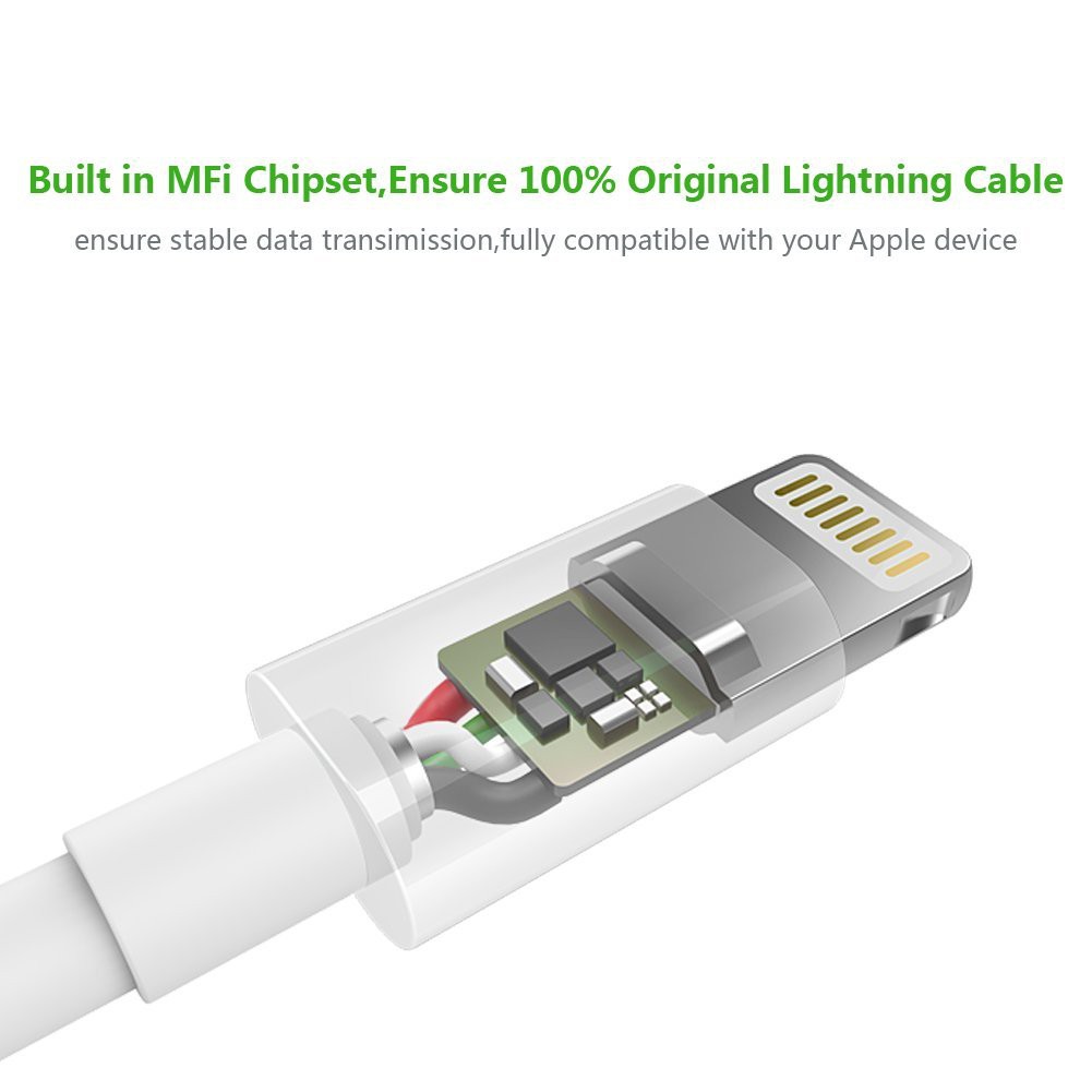 Cáp USB Lightning MFi dùng cho iPhone 5/5s/6/6s iPad hoặc iPod, dài từ 0.25-2m UGREEN US155