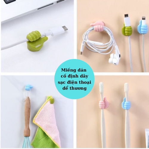 Miếng Dán Tường Hình Bàn Tay Tiện Lợi Dễ Thương Jussy Official Miếng Dán Điện Thoại Cố Định Dây Sạc Đa Năng