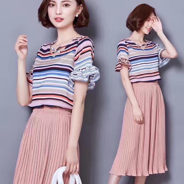 Chân váy xếp ly tầng - Hàng QC