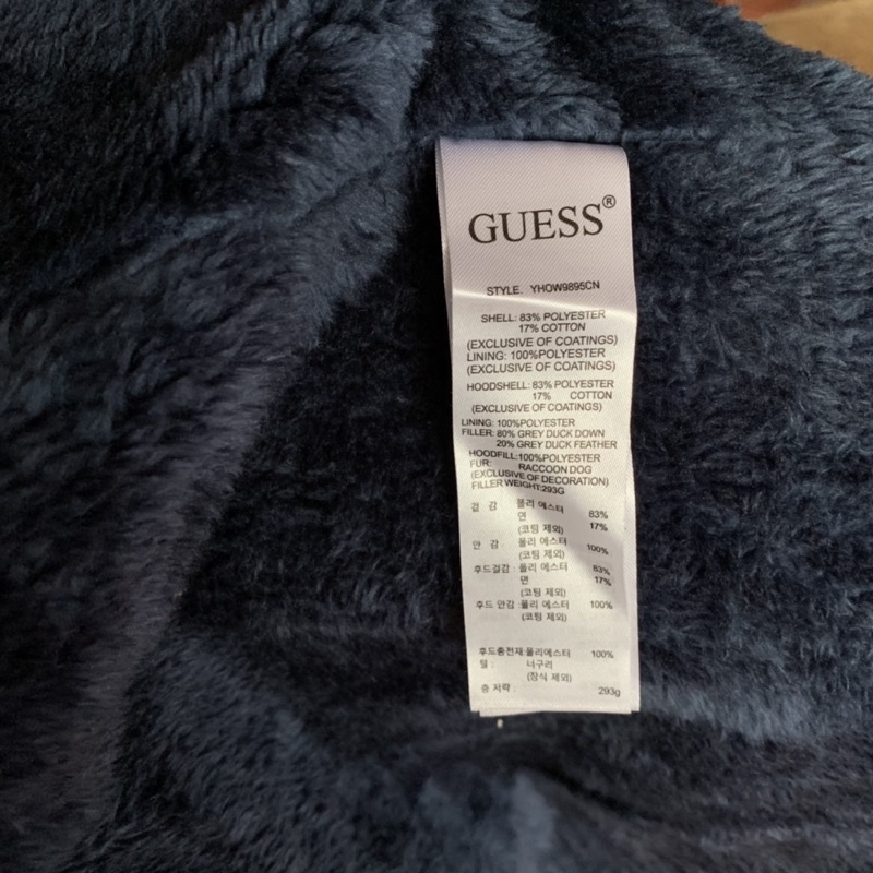 Jacket Guess Lót Lông Chính Hãng