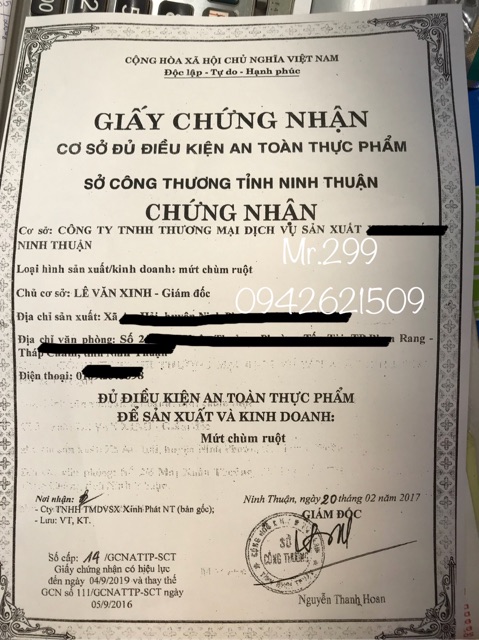 Mứt chùm ruột ngọt trái lớn