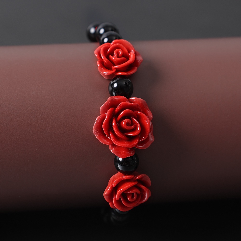 Vòng đeo tay khắc hoa hồng thời trang cho nữ