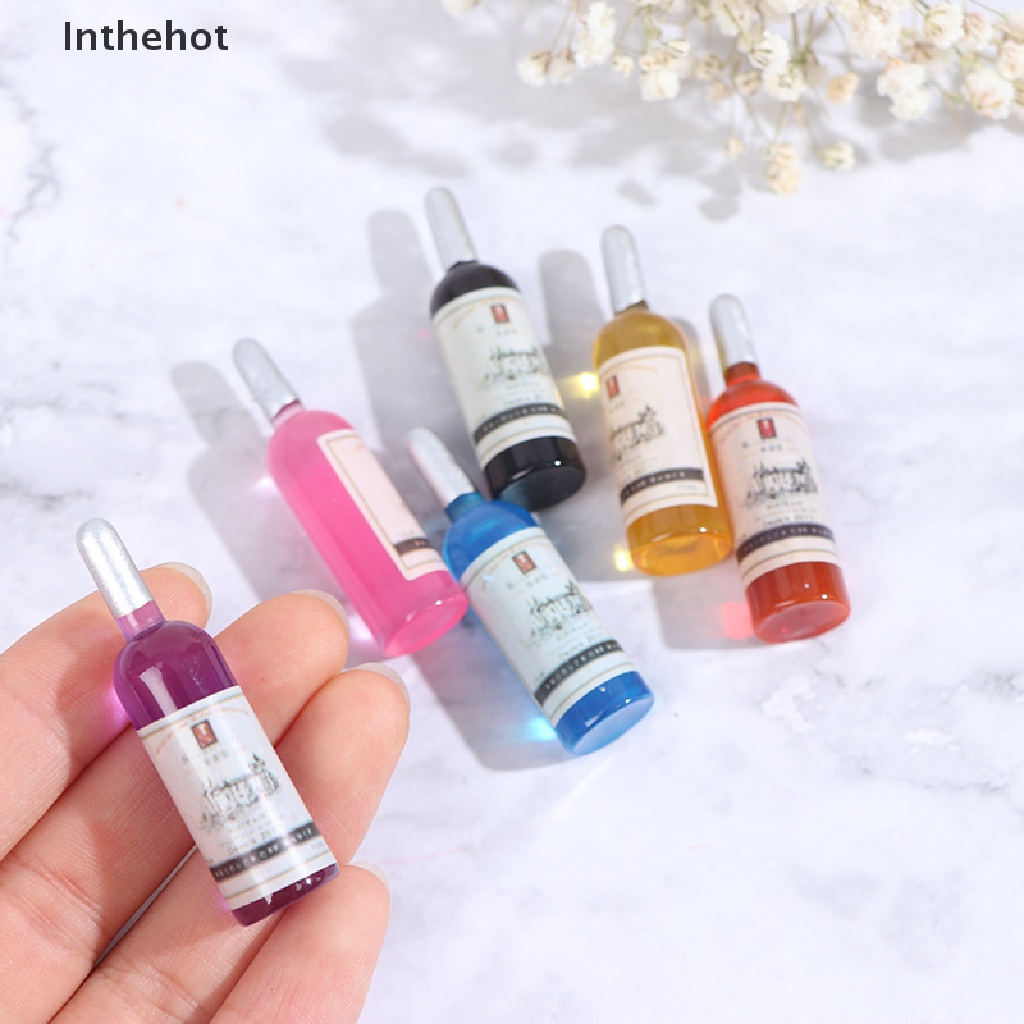 Set 10 mô hình chai rượu mini tỉ lệ 1:6 1:12 trang trí nhà búp bê