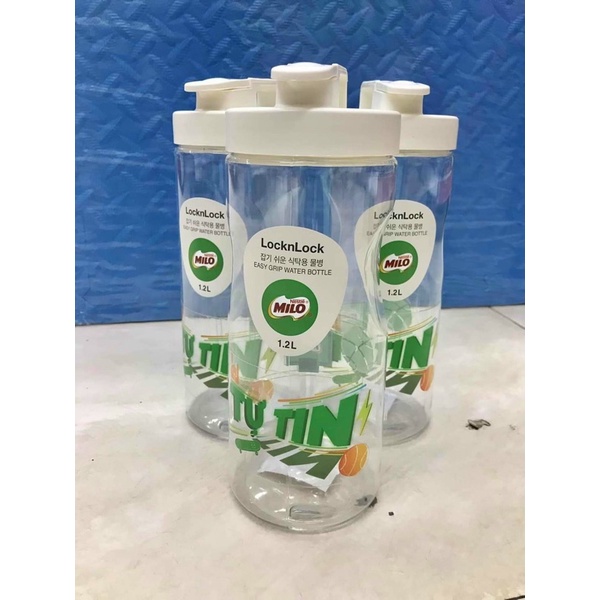 Bình Đựng Nước Lock&Lock 1,2L PET 1200ml - Nắp Trắng - Bình Nước Logo Nestcafe,MiLo