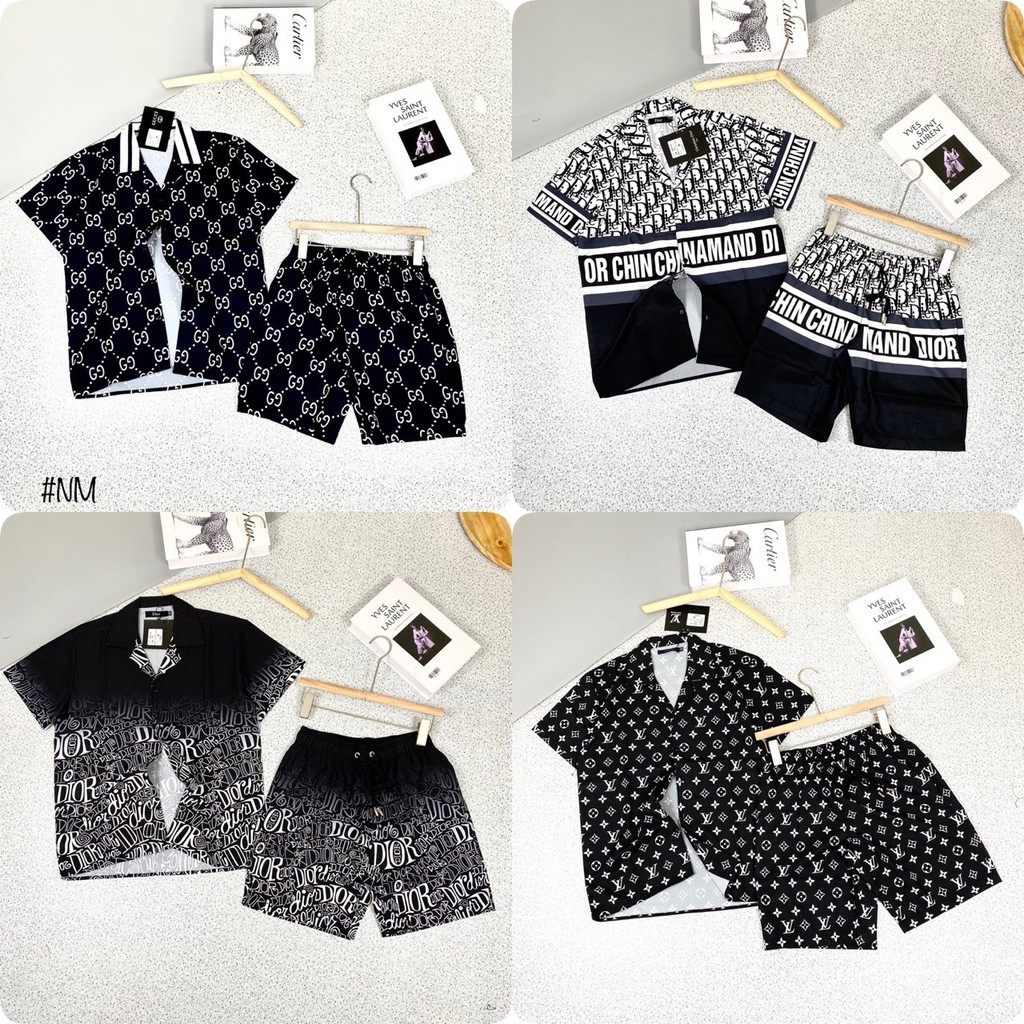 Bộ hè nam vân gc,chất lụa thoáng mát bộ ngủ ngắn tay cổ bẻ có đủ size 40-70kg pizama cộc full mẫu mặc thoải mái gc225