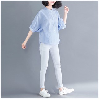 ÁO SƠ MI NỮ SỌC SUÔNG CÁ TÍNH