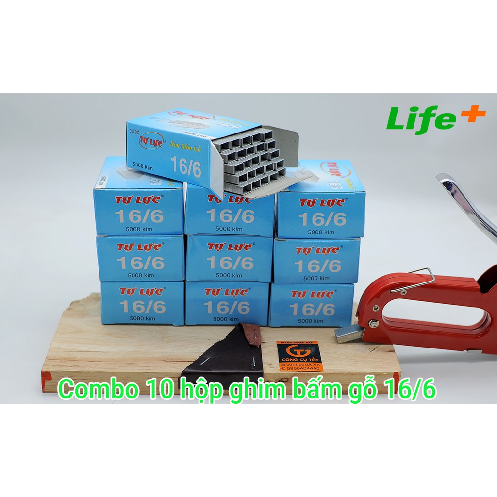 Combo 10 hộp ghim bấm gỗ tự lực 16/6