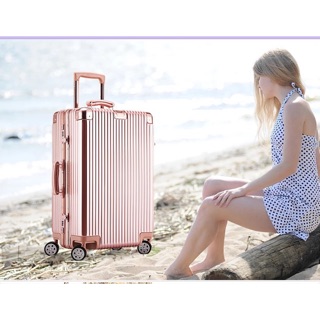 Vali đẩy 20in góc vuông Tay da