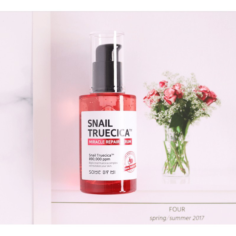 Tinh chất ốc sên đen phục hồi sẹo lõm và sẹo mụn Some By Mi Snail Truecica Miracle Repair Serum 50ml