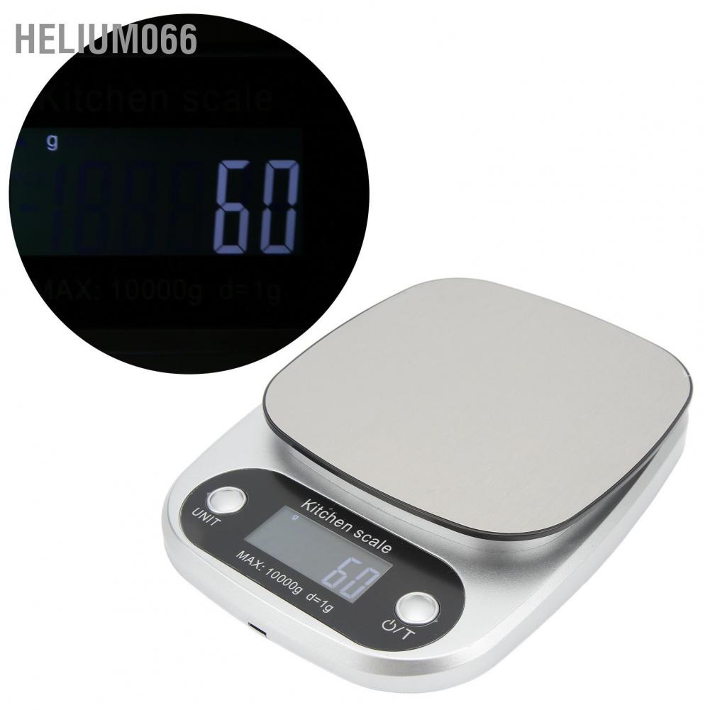 Helium066 Kitchen Food Scale High Accuracy Fast Cleaning LED Screen Blue Backlight for Baking Cooking