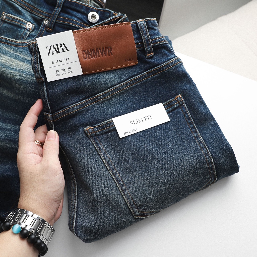 Quần jean dài nam ZR xanh dơ rách (Form Slimfit,chất vải co dãn,ống quần 15 - 18cm)-JZR211014 | BigBuy360 - bigbuy360.vn