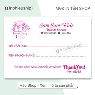 Phiếu ghi mã vận đơn 400 tờ A6 (MVD)