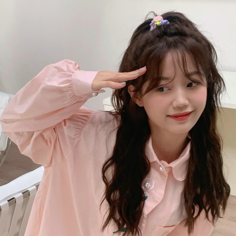 Dây Buộc Tóc Cao Su Họa Tiết Hoạt Hình Phong Cách Hàn Quốc Cho Bé Gái