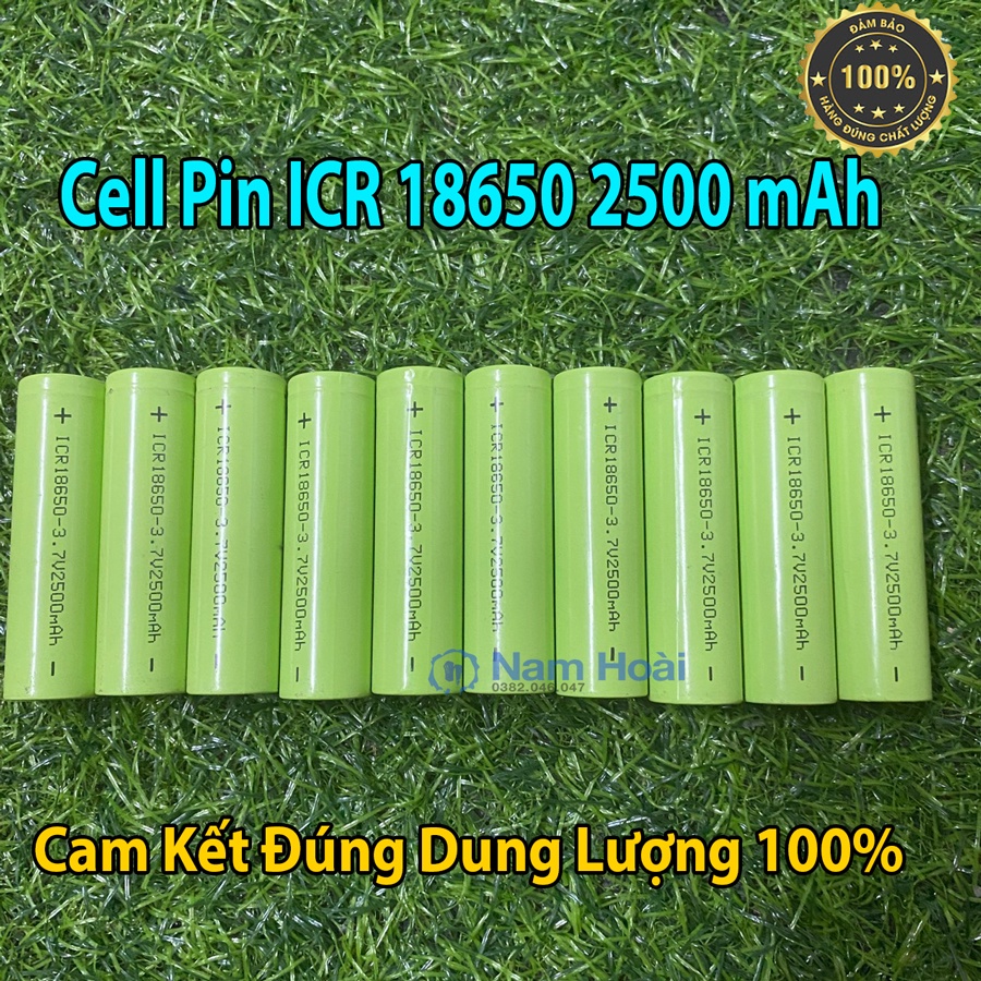 [HCM]Pin ICR 18650 2500 mah - Pin Lion - Pin Sạc dự phòng - Pin 3v7 - cell pin 18650 - dung lượng đủ 2500mAH Mới 100%