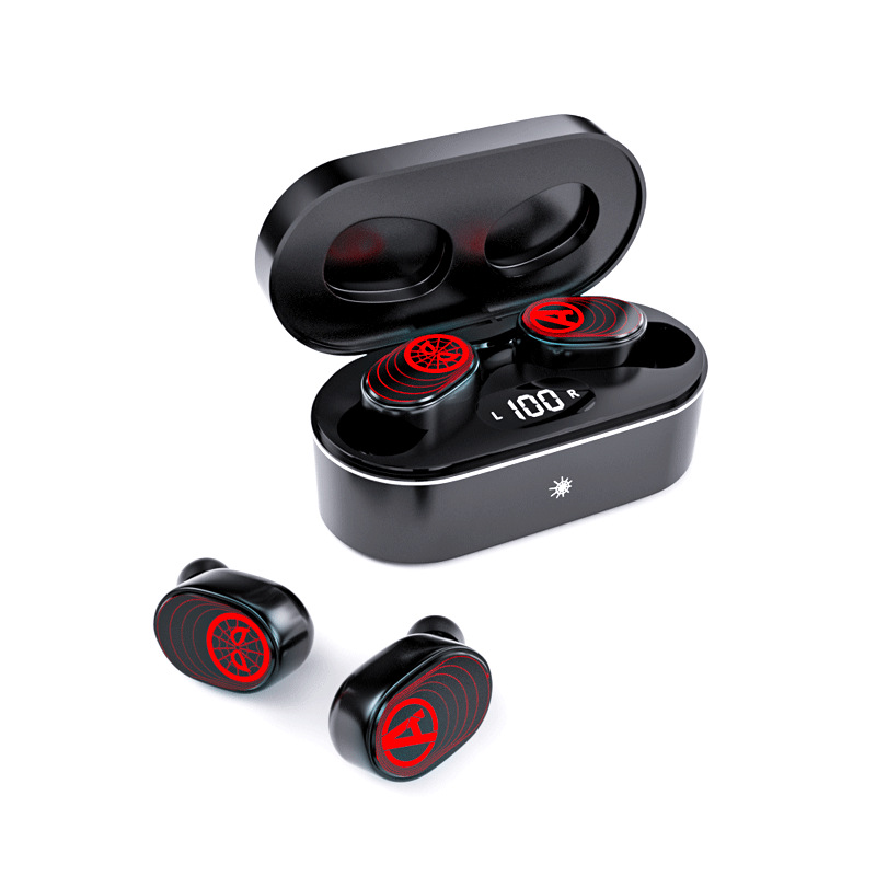 Tai Nghe Nhét Tai Bluetooth 5.0 Không Thấm Nước Hiển Thị LED Phong Cách Marvel TM09 - Chính Hãng từ MARVEL