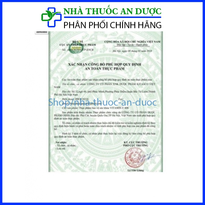 Viên uống Vitamin E 4000 IU bổ sung vitamin E, hỗ trợ chống oxy hóa, giúp bảo vệ và hạn chế lão hóa - Hộp 30 viên