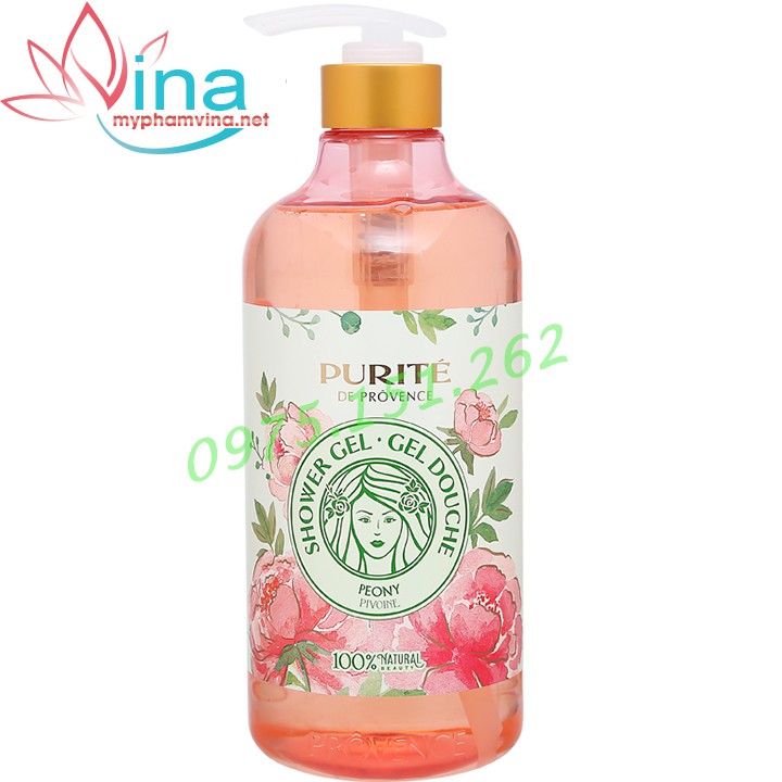 Sữa Tắm Purite De Pro vence Hương Hoa Mẫu Đơn 850ml