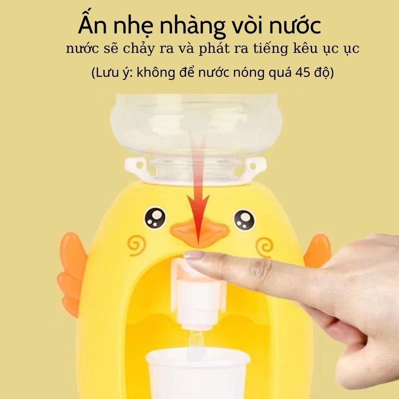 Máy rót nước mini tự động siêu độc đáo hình chú vịt vàng an toàn cho bé PAPAZUM D4.028