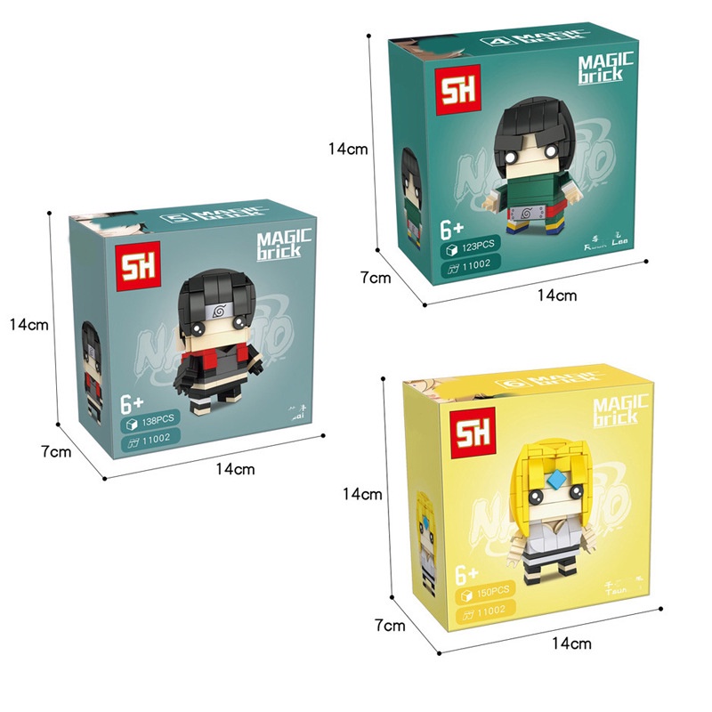 Heng Sanwa Đồ Chơi Khối Lắp Ráp Nhân Vật ninja Hoạt Hình Nhật Bản Đầu Vuông