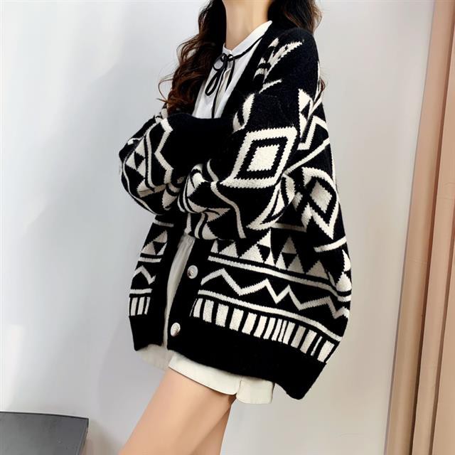 Áo Khoác Cardigan Dáng Dài Họa Tiết Hình Học Độc Đáo Hợp Thời Trang Cho Nữ | BigBuy360 - bigbuy360.vn
