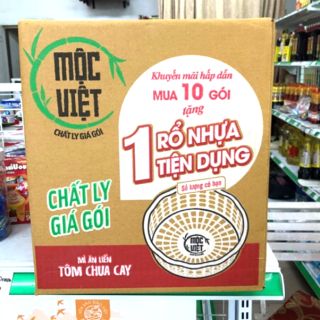 Thùng mì mộc việt 30 gói tặng 3 rổ nhựa