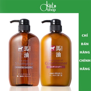Dầu gội/xả dầu ngựa Kumano Cosmetics Horse Oil Non Silicon Shampoo 600ml