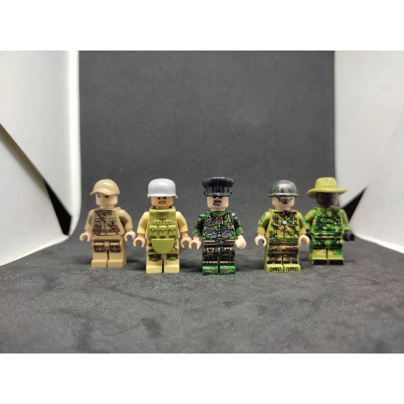 COMBO 5 nhân vật ARMY QUÂN ĐỘI Non Lego Minifigures ( Hàng 2HAND )