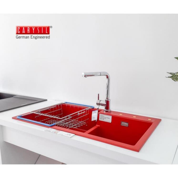 CARYSIL - Chậu Rửa Chén Bằng Đá Granite Màu Đỏ - TIP2-05 - RED - 860x500mm