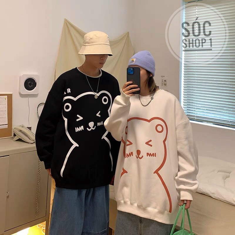 Áo Sweater Nỉ Gấu Ho Bear Form Rộng, Áo Đôi Nỉ Nam Nữ | BigBuy360 - bigbuy360.vn