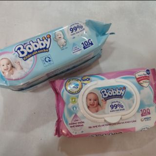 Khăn Giấy Ướt Bobby Loại 100 Tờ (Có hương và Không hương )