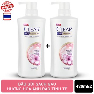 Combo 2 chai dầu gội Clear Hoa Anh Đào Thái Lan - 435ml/chai