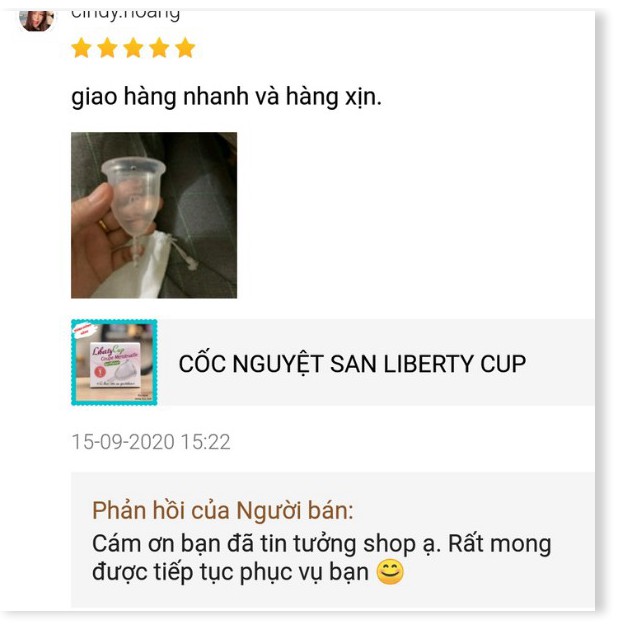 [Mã giảm giá mỹ phẩm chính hãng] ( AUTH PHÁP) CỐC NGUYỆT SAN LIBERTY CUP CHÍNH HÃNG, HÀNG NỘI ĐỊA PHÁP