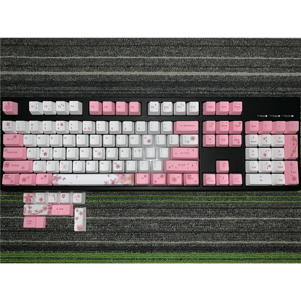 Set keycap Sakura SE 122 phím chất liệu thick PBT in dyesub, bổ sung thêm nhiều nút lắp vừa keychron k2 k4, leopold 980m
