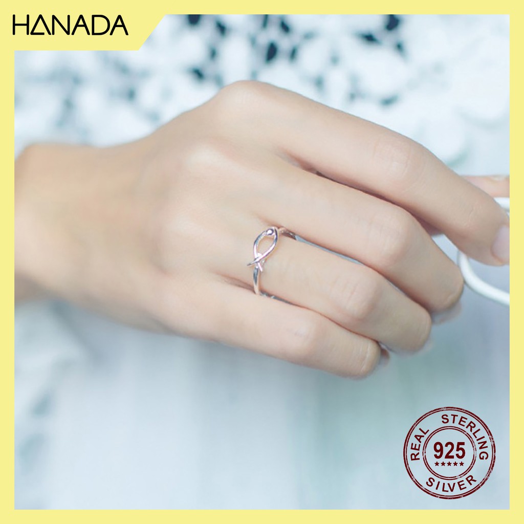 Nhẫn Bạc 925 Hanada R-0-A-0018 Nhẫn Hình Cá