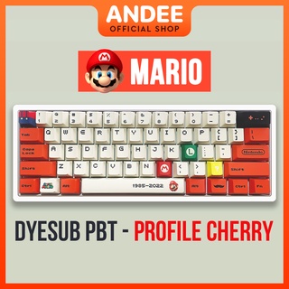 Keycap Mario đỏ 110 nút profile Cherry dễ thương cho bàn phím cơ