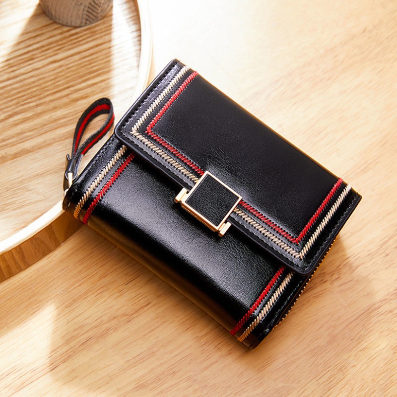 Ví Da Sáp Dầu Chuwanglin Phong Cách Vintage Cho Nữ