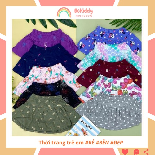 Chân váy bé gái thun cotton 2 tầng có quần lót 1tuổi - 5 tuổi 9kg - 30kg