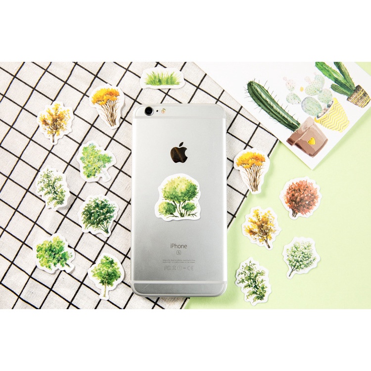 Sticker hộp 46 miếng dán - Rừng Na Uy - Hộp nhãn dán trang trí sổ tay bullet journal - M373