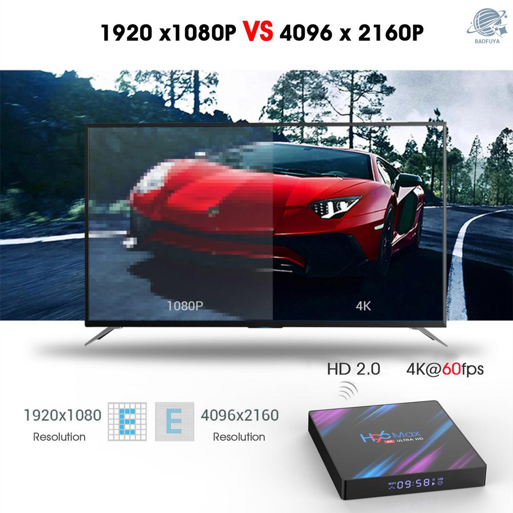 BF H96 Max Smart Android 10.0 TV Box RK3318 Quad Core 64 Bit UHD 4K VP9 H.265 4GB / 64GB 2.4G / 5G WiFi BT4.0 HD Media Player Display Screen Remote Control