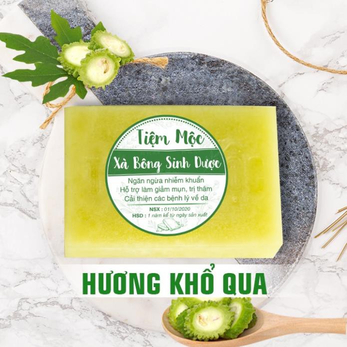 Xà phòng làm sạch mụn lưng Tiệm Mộc 130gr dạng bánh hương thơm hoa trái | BigBuy360 - bigbuy360.vn